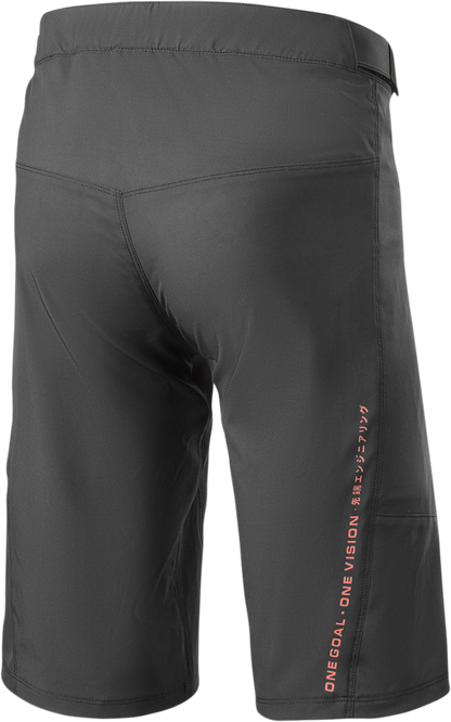 Alpinestars Alps 6.0 Shorts in black and coral, US size 34, showing the sporty design and logo on the black fabric.