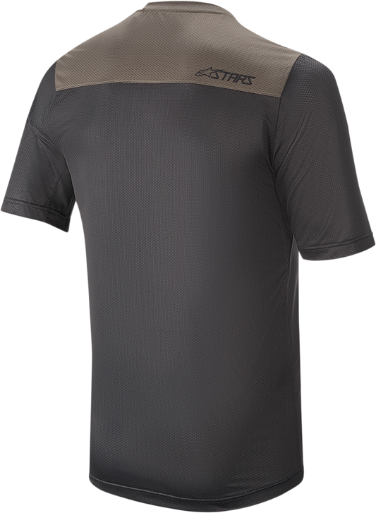 Alpinestars Drop 4.0 short-sleeve jersey in black and gray, men's size XL, designed for motocross or trail riding.