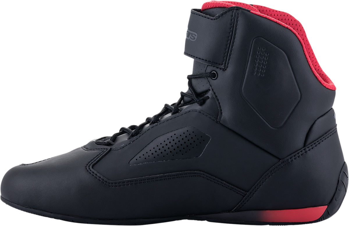 Alpinestars Faster-3 Rideknit cycling shoes in black, red, and yellow, US 11 / EU 44, with breathable knit upper and secure fit