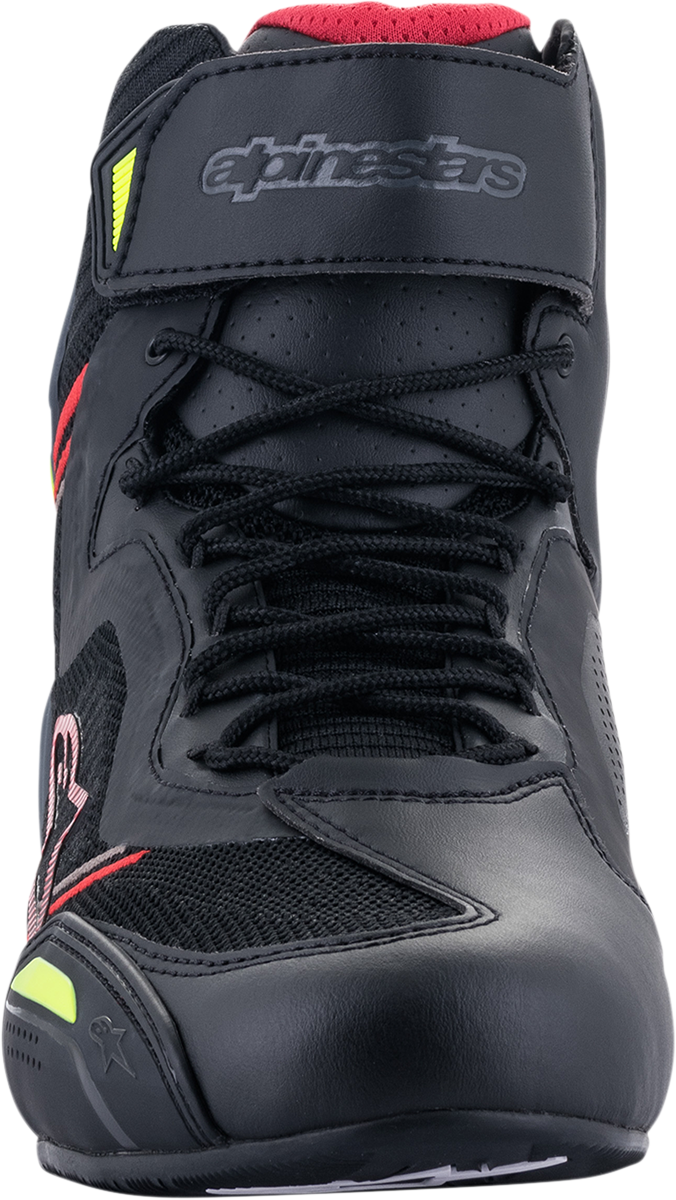 ALPINESTARS, Alpinestars Faster-3 Rideknit® Road Racing Shoes - Black, Red, Yellow, US 14 / EU 48