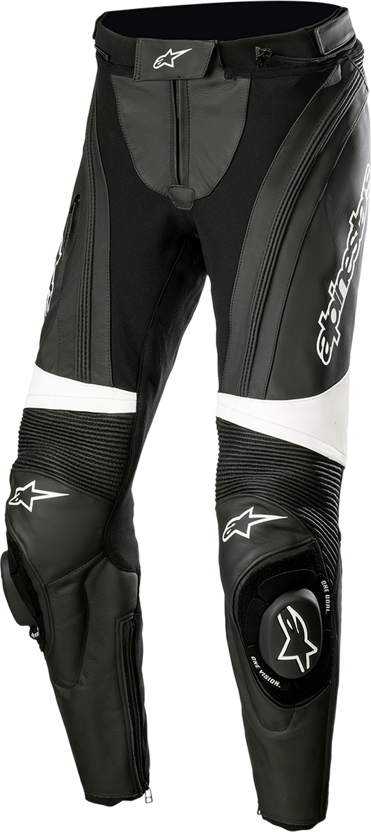 Alpinestars Stella Missile v3 women's motorcycle pants in black, US size 36, EU size 50, featuring protective armor and sleek design.
