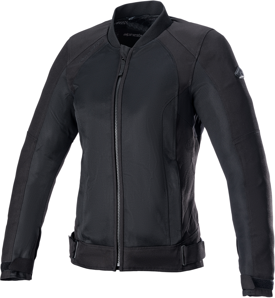 Alpinestars Stella Eloise v2 Air women's motorcycle jacket in black, size large, with protective features and lightweight design.