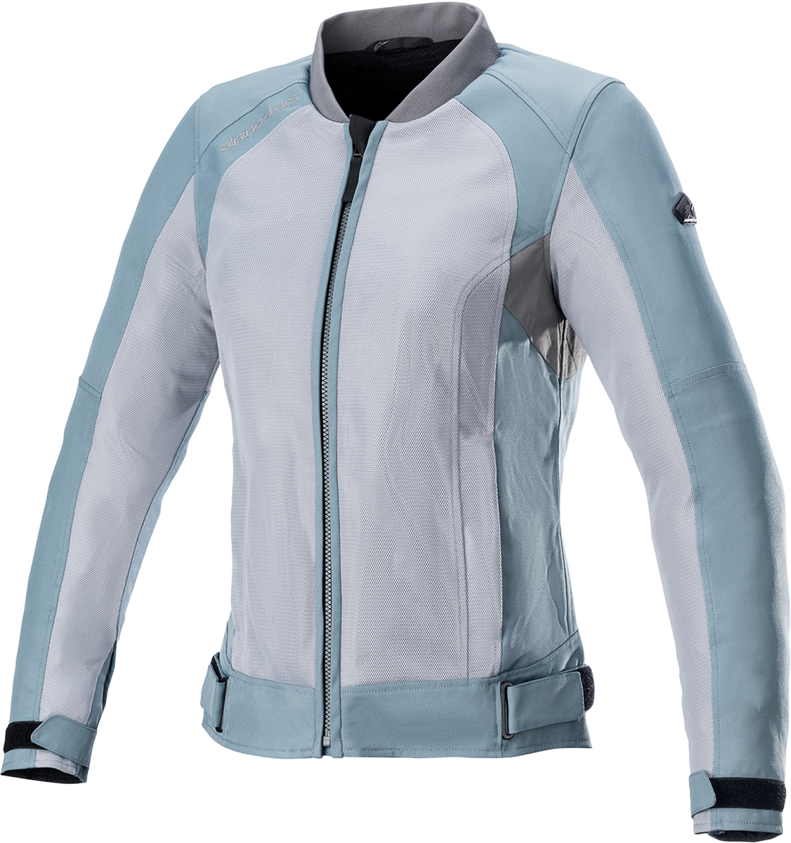 Alpinestars Stella Eloise v2 Air jacket for women in sage and dark gray, motorcycle riding gear, size XL.