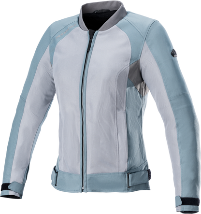 Alpinestars Stella Eloise v2 Air Jacket in sage and dark gray, 2XL, featuring lightweight mesh and stylish motorcycle jacket design.