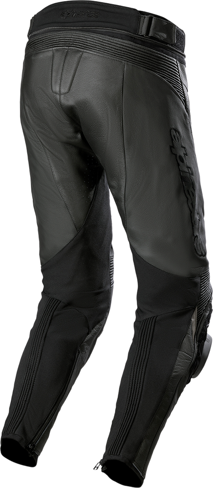 Alpinestars Missile v3 Airflow motorcycle pants in black, US 42 / EU 58, with protective knee armor and aerodynamic design.