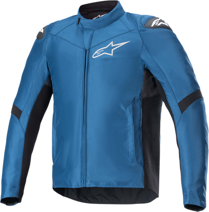 Alpinestars T SP-5 Rideknit® motorcycle jacket in Sodalite Blue and Black, featuring protective armor and a sporty design.