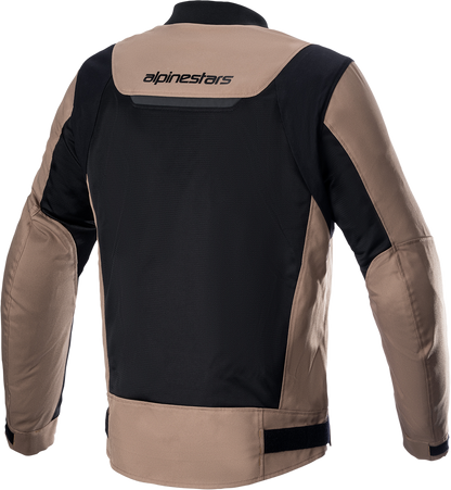 Alpinestars Luc V2 Air Jacket in brown and black, medium size, with visible ventilation panels and Tech-Air® compatibility.
