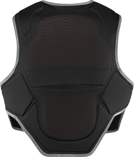 ICON Field Armor Softcore vest Megabolt Black size S/M with protective padding and durable black fabric, designed for motorcycle riding.