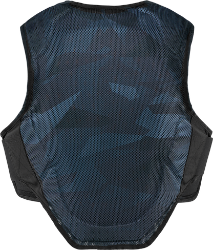 ICON Field Armor Softcore™ vest in dark camo, XL/2XL size, featuring lightweight, protective softcore armor for motorcycle riding.