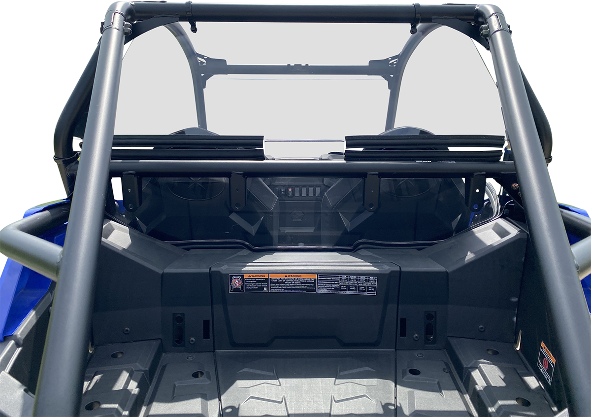 MOOSE OFFROAD back panel for Polaris RZR 2021-2024, durable black metal rear panel with mounting hardware.