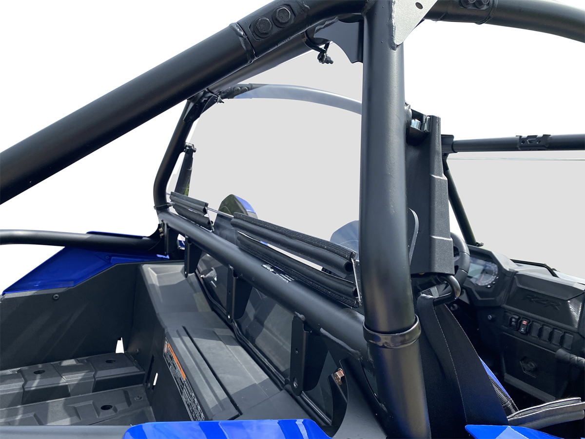 MOOSE OFFROAD back panel for Polaris RZR 2021-2024, rugged black rear panel with mounting brackets and offroad design.