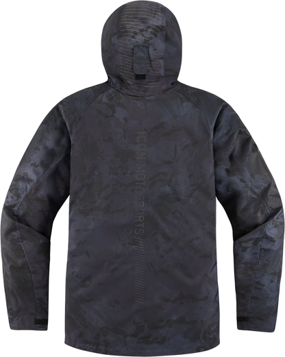 ICON PDX3™ jacket in dark camo with removable insulated vest liner, shown in large size, featuring a rugged outdoor style.