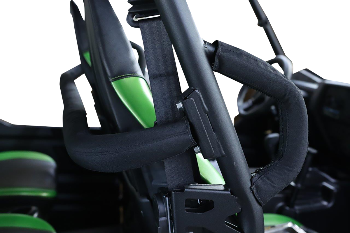 Moose Offroad KT4SBRG-11 sidebar pads and grab handles mounted on steel pipes, designed for off-road vehicle protection and support.