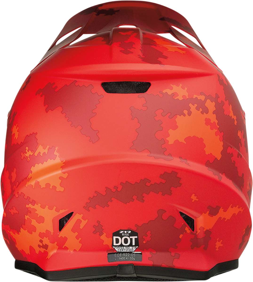Z1R Rise helmet in Digi Camo Red with 2XL size, featuring enhanced ventilation and a removable liner.