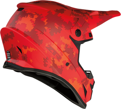 Z1R Rise helmet in Digi Camo Red, 2XL size, featuring enhanced ventilation and a removable liner for comfort and style.