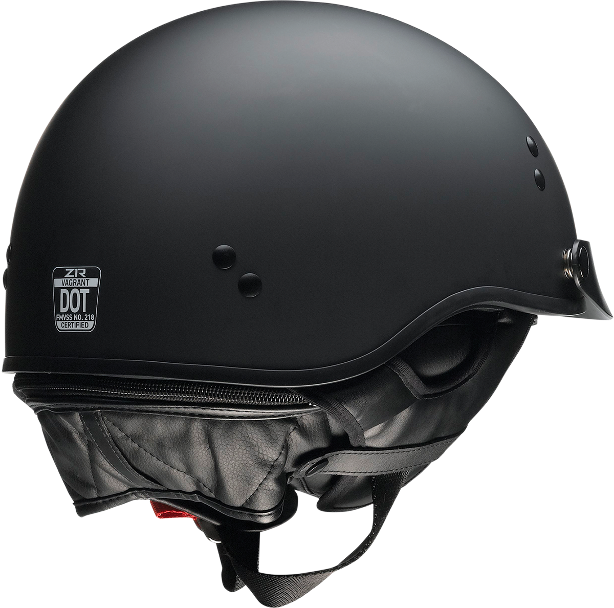 Z1R Vagrant NC helmet in flat black, small size, featuring sleek aerodynamic design and matte black finish.