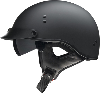 Z1R Vagrant NC helmet in flat black, small size, featuring a sleek, aerodynamic design and chin strap for motorcycle riding.