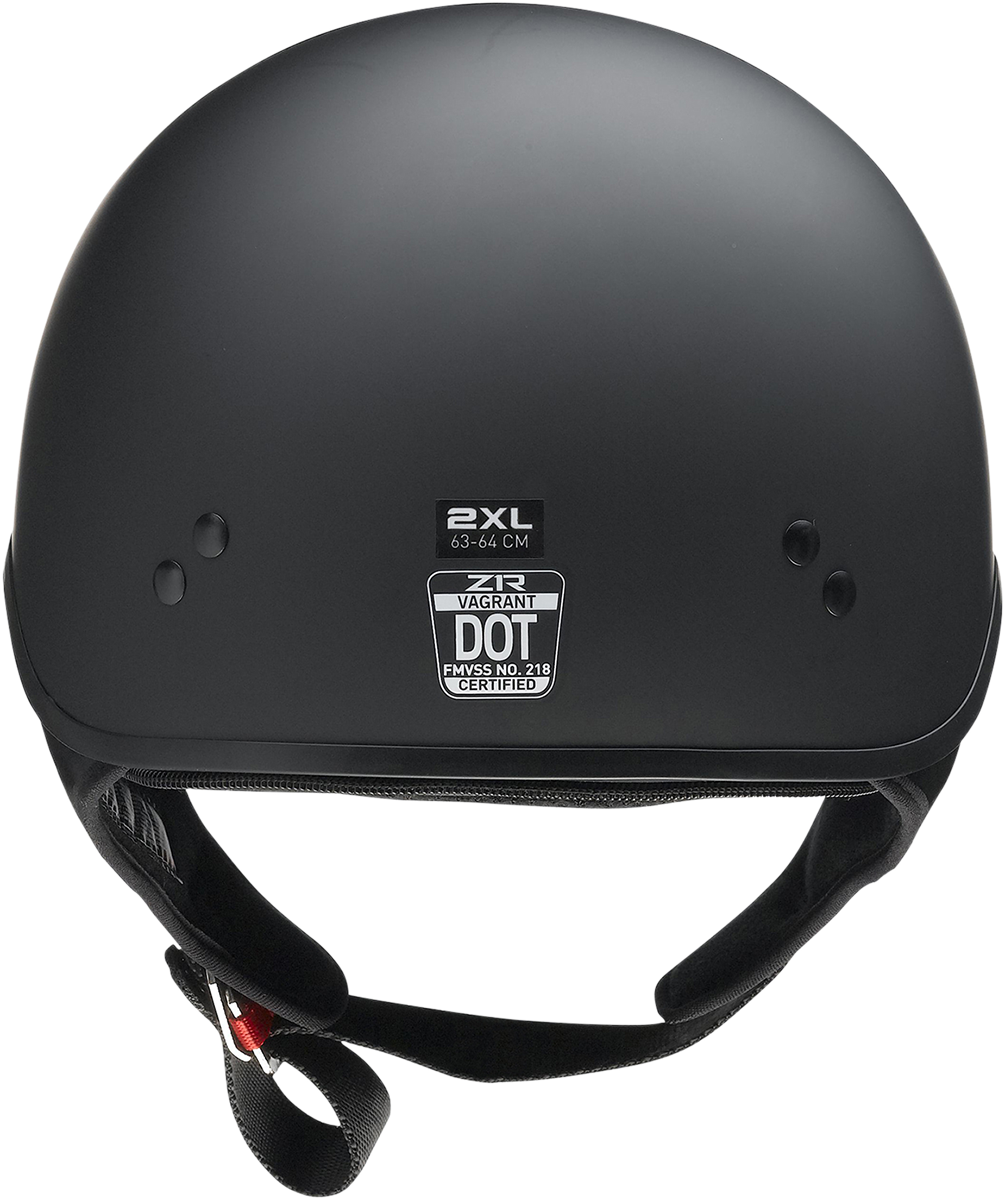 Z1R Vagrant NC helmet in flat black, small size, with sleek aerodynamic design and clear visor for motorcycle riding.