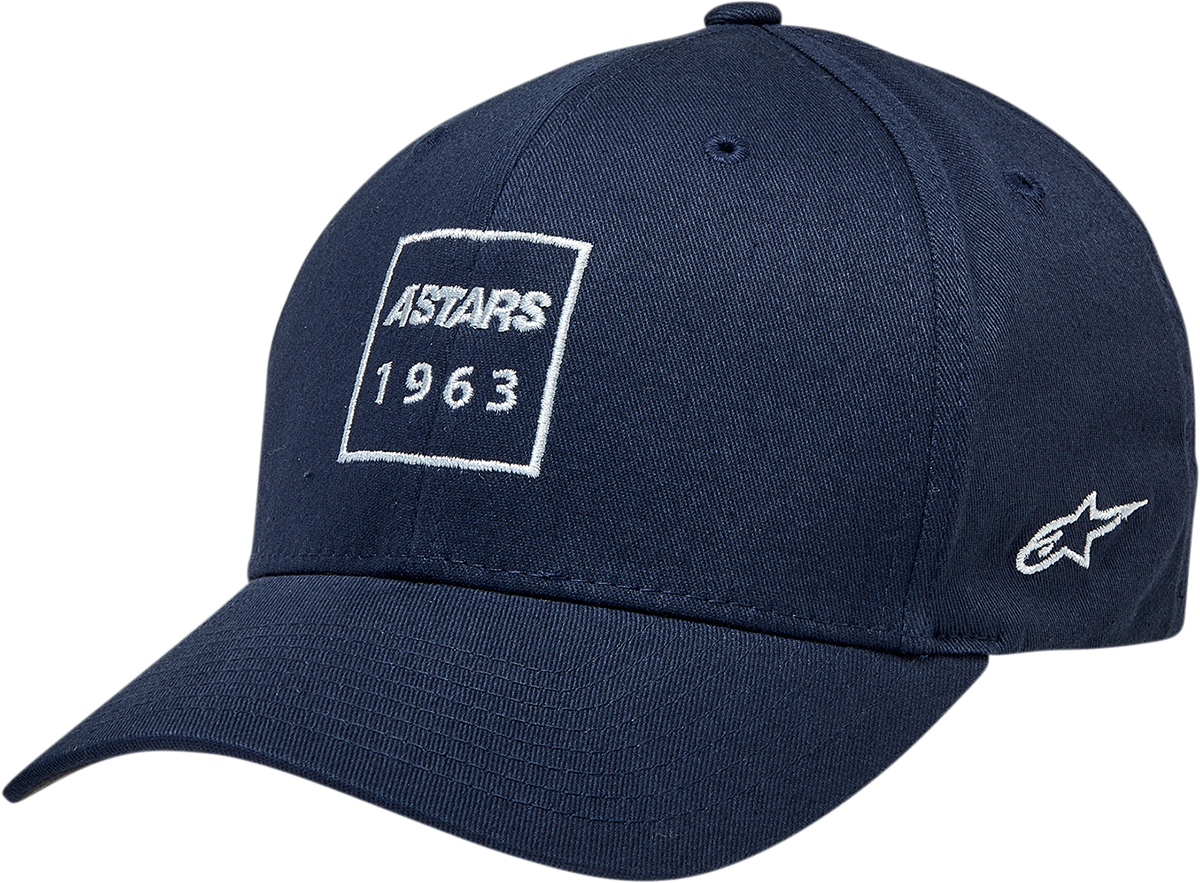 ALPINESTARS, Alpinestars Boxed Hat - Navy, Large/XL - Stylish Embroidered Cap with Flex Back