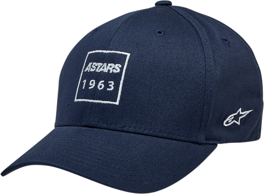 ALPINESTARS, Alpinestars Boxed Hat - Navy, Large/XL - Stylish Embroidered Cap with Flex Back