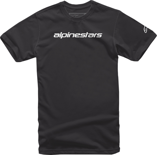 Black and gray Alpinestars Linear Wordmark T-Shirt in XL, featuring the brand logo on the front.