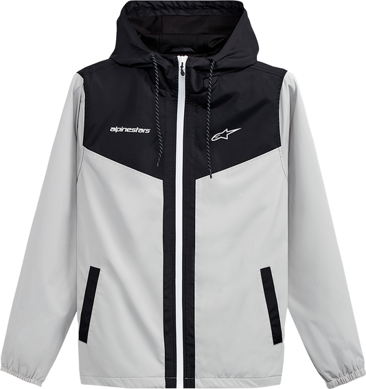 ALPINESTARS, Alpinestars Plex Jacket 2XL Black/Silver - Lightweight Waterproof Windbreaker with Hood