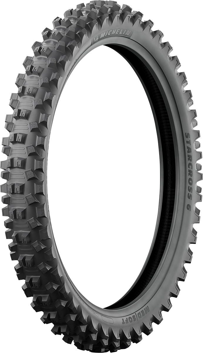 Michelin StarCross 6 medium hard front off-road motorcycle tire 80/100-21 with knobby tread for off-road performance