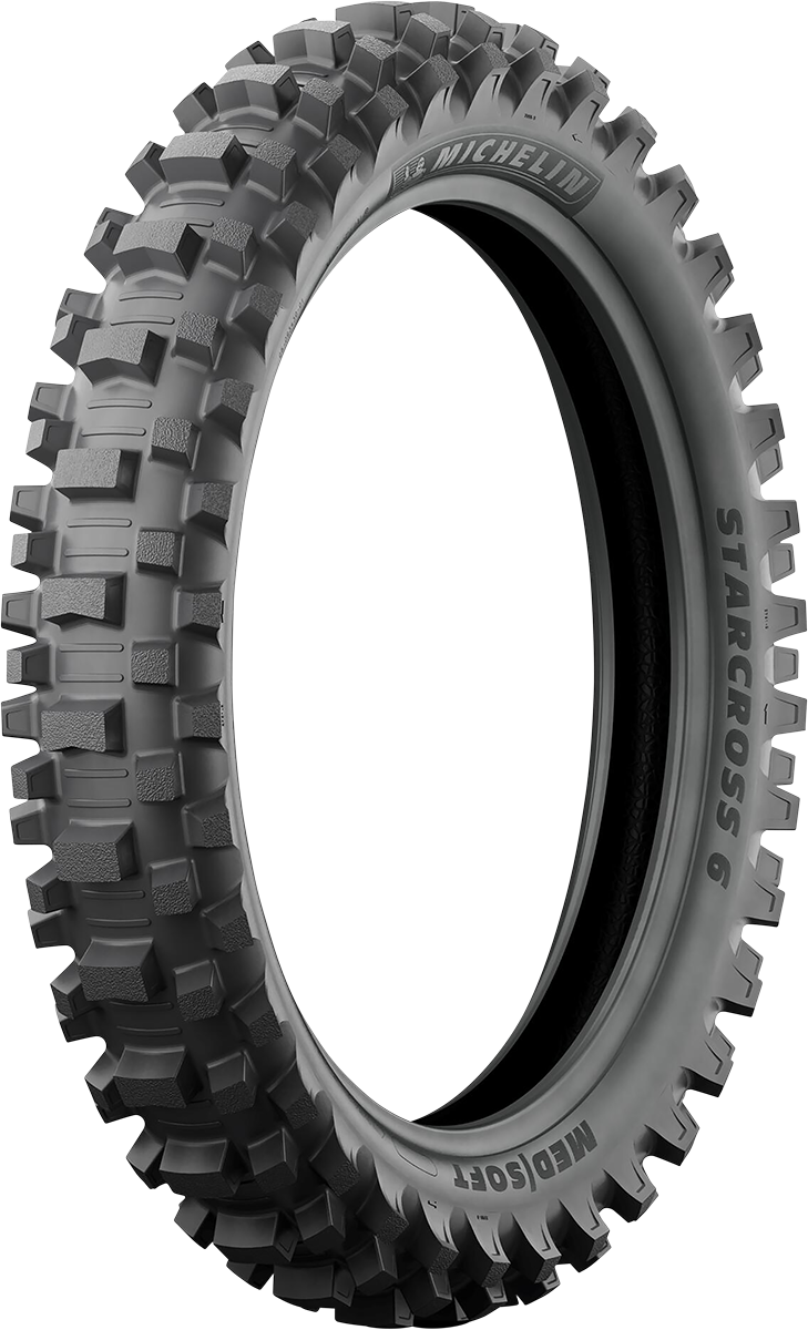 MICHELIN StarCross 6 medium soft rear motorcycle tire 100/90-19 with tread pattern for off-road riding