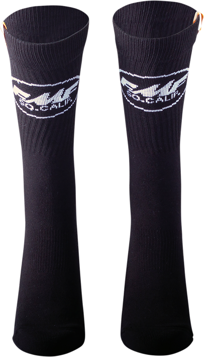FMF Staple Socks 2-Pack in black, one size, featuring comfortable knit fabric and classic design for everyday wear.
