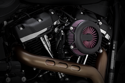 VANCE & HINES VO2 Rogue air intake kit in wrinkle black for motorcycle, featuring sleek design and branded components.