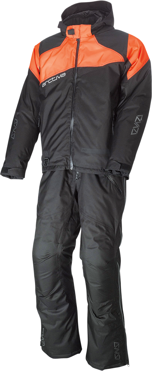 ARCTIVA Pivot 5 Hooded Jacket - Black/Orange, XL - Waterproof Insulated Outdoor Coat with Zip-Off Hood and Multiple Pockets