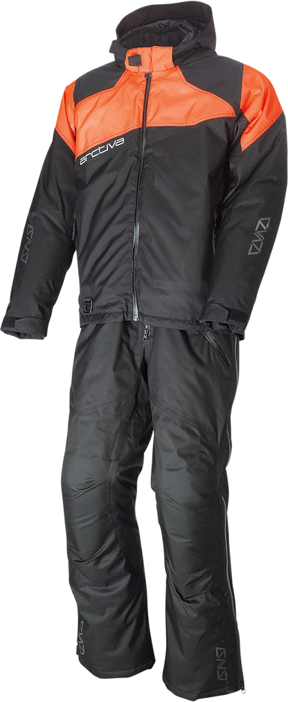 ARCTIVA Pivot 5 Hooded Jacket - Black/Orange, XL - Waterproof Insulated Outdoor Coat with Zip-Off Hood and Multiple Pockets
