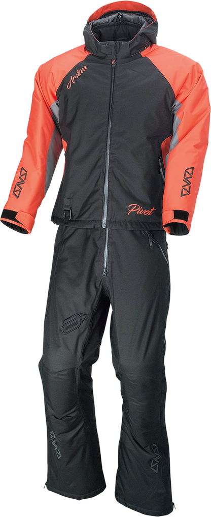 ARCTIVA Women's Pivot 5 Hooded Jacket in coral, showcasing waterproof fabric, adjustable hood, and outdoor jacket features.