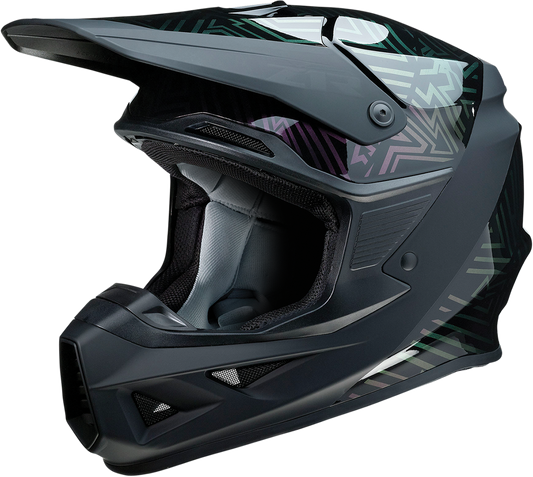 Z1R F.I. Helmet Lumen MIPS iridescent medium size, sleek motorcycle helmet with reflective finish and multiple vents.