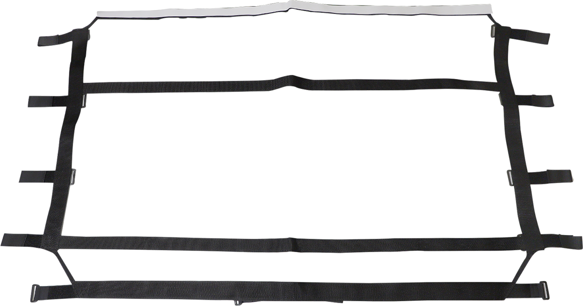 Moose Offroad Wolverine X2 rear windscreen made of heavy-duty rip-stop nylon with large vinyl window for off-road vehicles.
