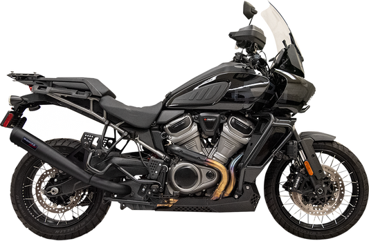 Bassani Xhaust 4-inch stainless steel slip-on exhaust with black finish, designed for enhanced motorcycle performance.