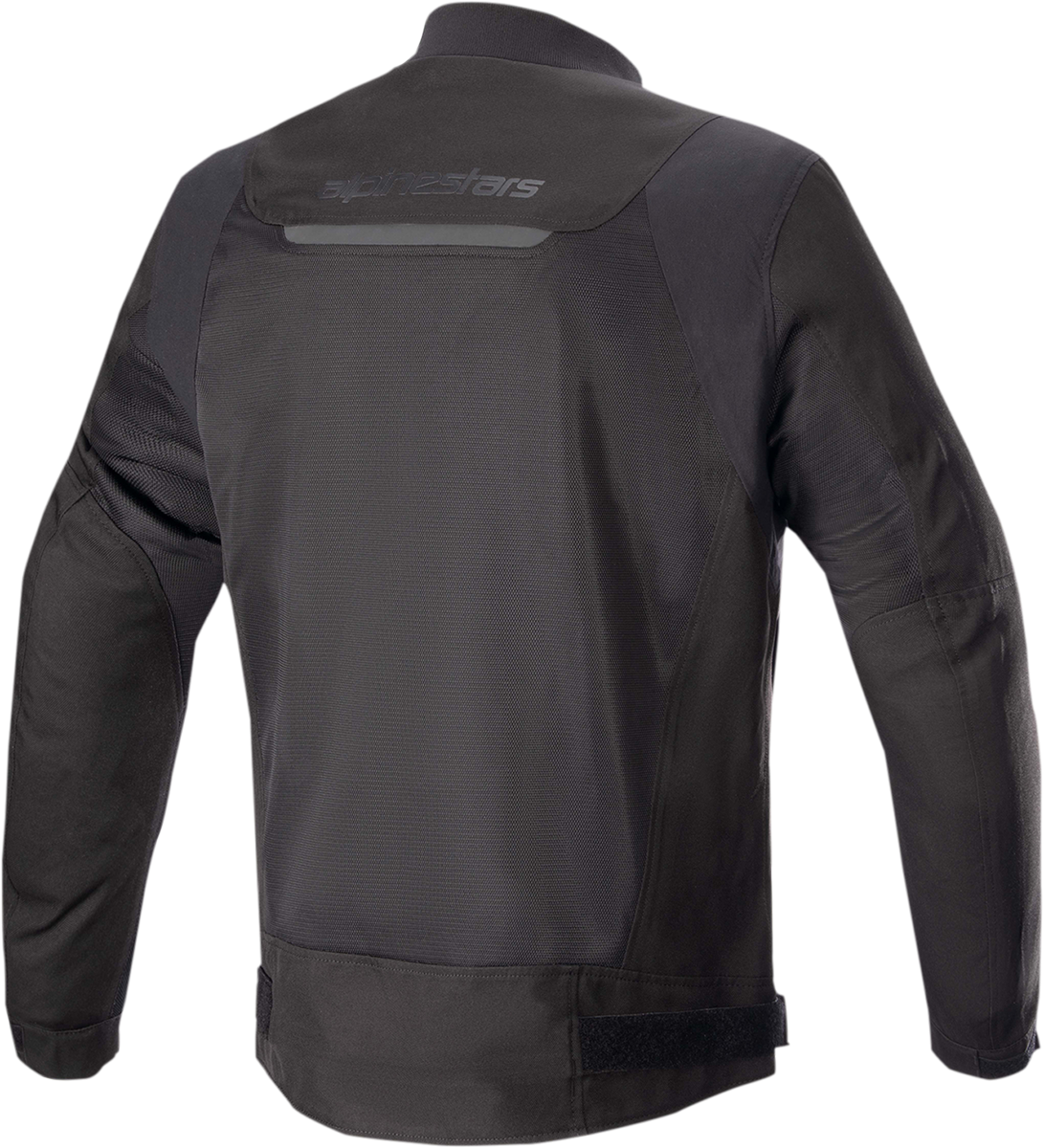 Alpinestars Luc v2 Air motorcycle jacket in black with 3XL size, featuring protective armor and breathable textile for riding comfort.