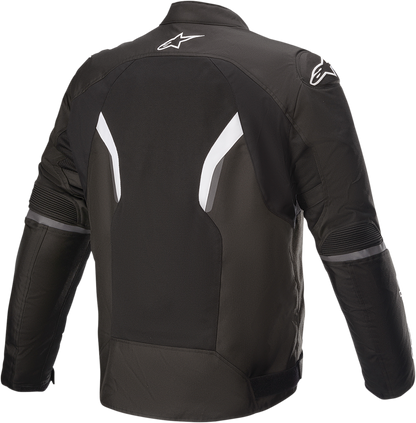 Alpinestars AST v2 Air Jacket in black and white, large size, with visible ventilation panels and sporty motorcycle jacket design.