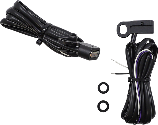 DRAG SPECIALTIES amber and white marker light with clear lens, matte black finish, for motorcycle or vehicle lighting.