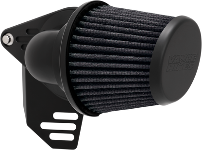 Vance & Hines VO2 Falcon air intake kit in matte black for motorcycle, featuring sleek design and branded components.