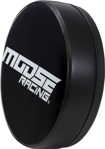 Black and white Moose Offroad Bar Stool Seat with Moose Racing branding, featuring durable construction and ergonomic design.