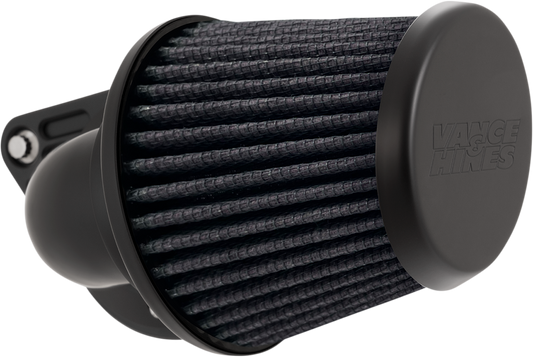 VANCE & HINES VO2 Falcon Air Intake Kit in matte black for motorcycle, featuring sleek design and brand logo.