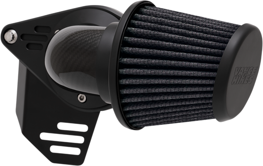 Vance & Hines VO2 Falcon air intake kit with woven carbon fiber finish for motorcycle engine performance enhancement