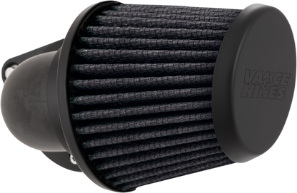 VANCE & HINES VO2 Falcon air intake kit with forged carbon fiber finish for motorcycle, showcasing the sleek, aerodynamic design.