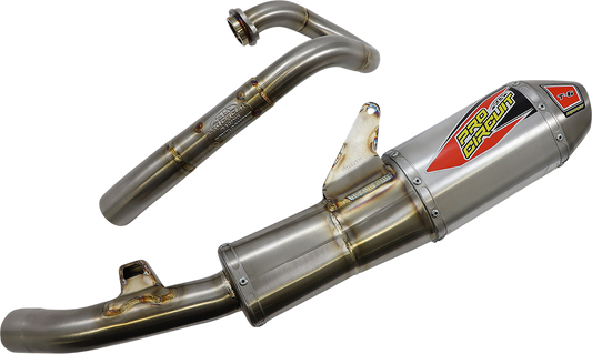 Pro Circuit T-6 exhaust system for off-road and MX bikes, featuring durable metal construction and sleek design.