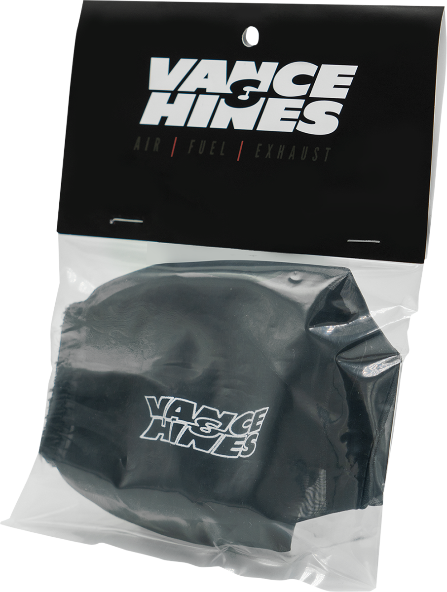 VANCE & HINES VO2 Rain Sock for Falcon and 90° Air Intake, part #22930, covering the intake with protective rain sock