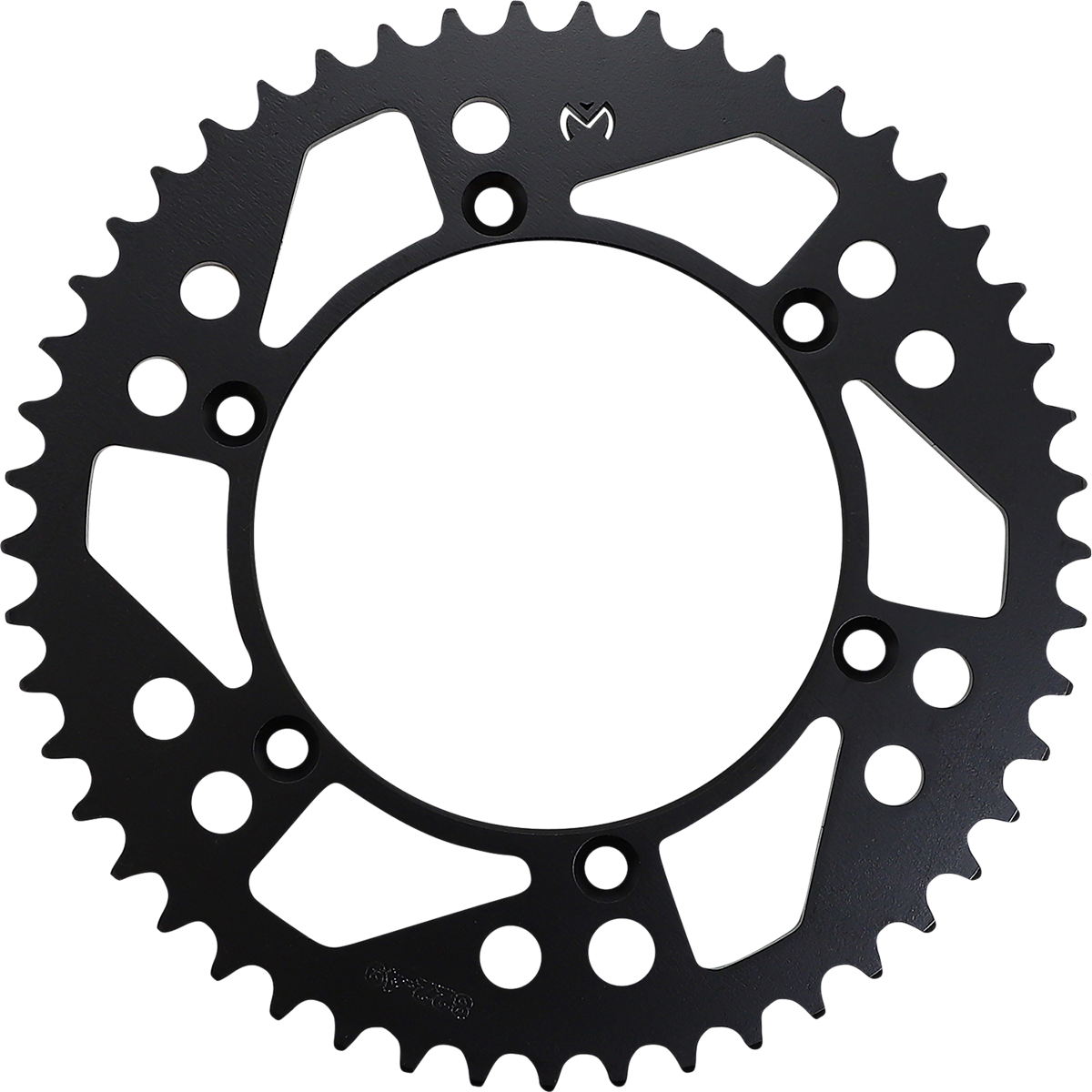 Moose Offroad steel rear sprocket with 49 teeth, part #1210-822-49-STL, showing the durable metal construction and gear teeth.