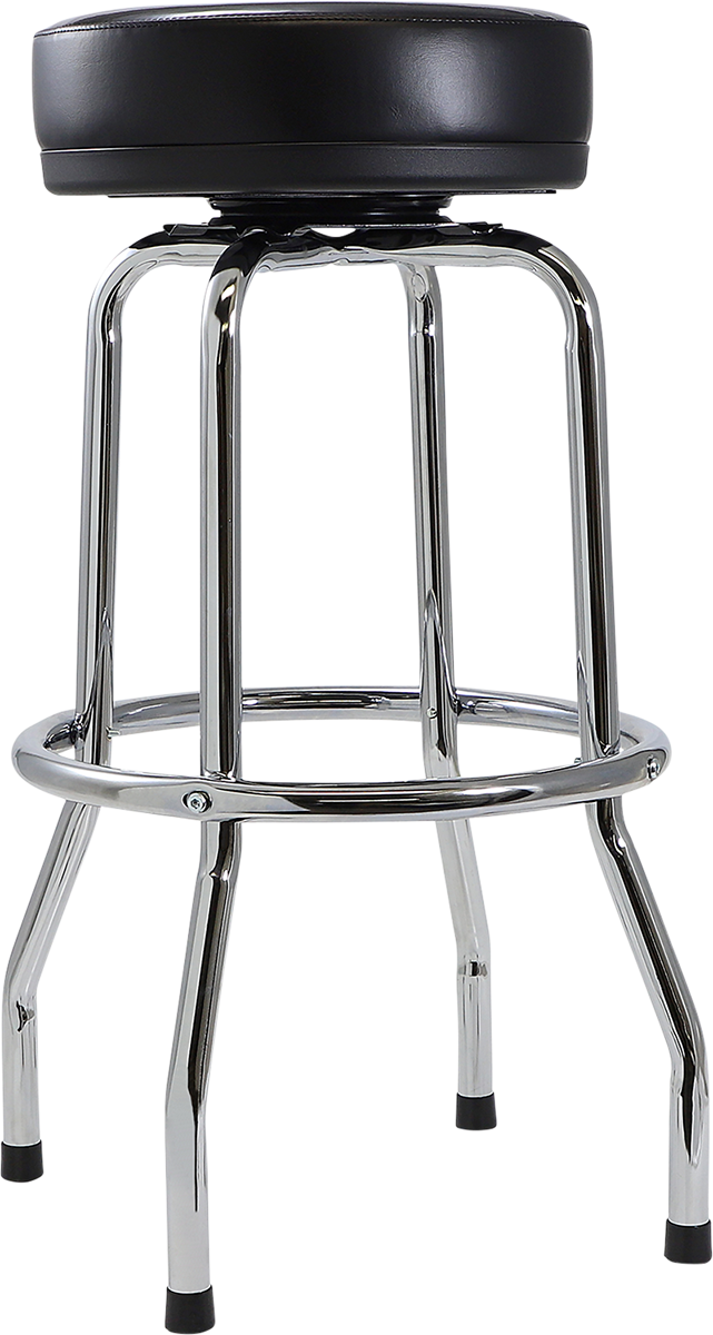 Black and white Moose OFFROAD Bar Stool with Moose Racing branding, featuring a sturdy seat and metal frame for bar or kitchen use.