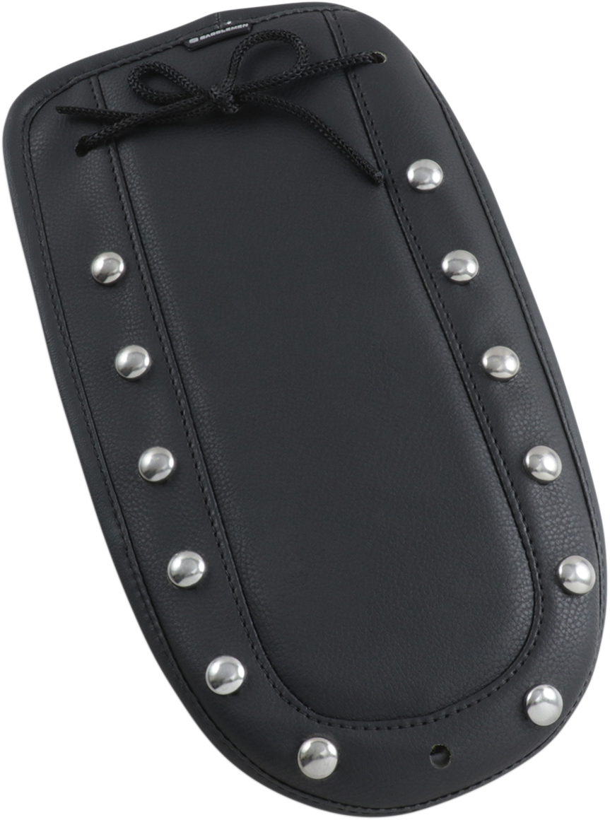 Bill's Exhausts SADDLEMEN Fender Chap matching studded solo seat for motorcycle, featuring durable leather construction.