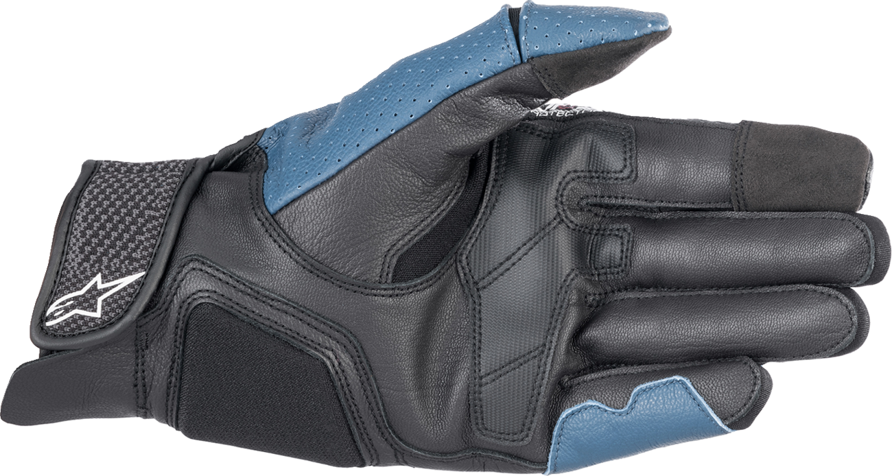Alpinestars Morph Sport Gloves in black and blue Sodalite, size XL, featuring protective knuckles and breathable fabric.